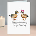 Duck Anniversary Card Personalised Mallard