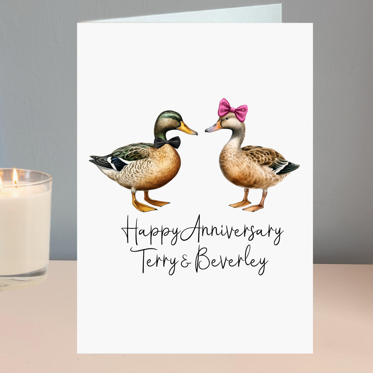 Duck Anniversary Card Personalised Mallard