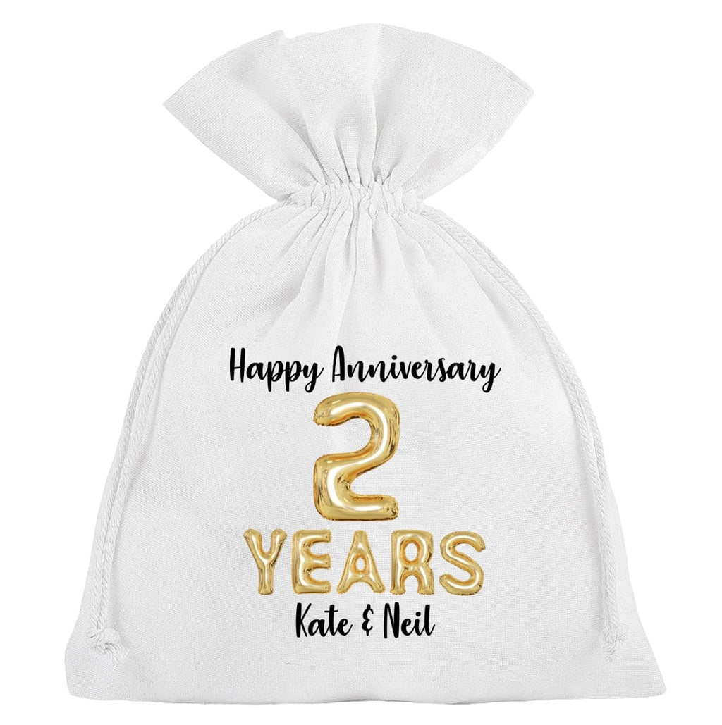 Personalized 2nd Anniversary Cotton Gift Bag