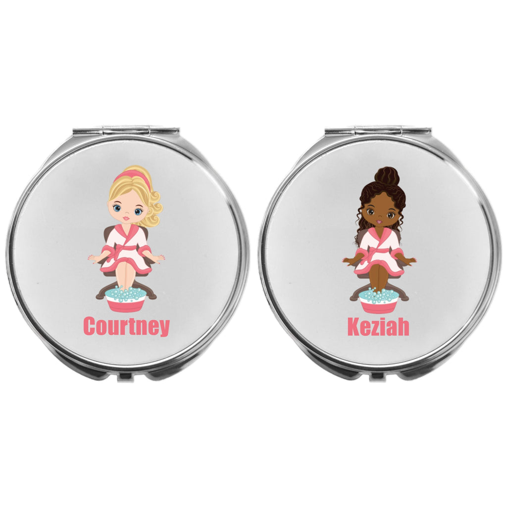 Mirror Compact Personalised Spa Girl Pamper