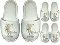 Personalised Bridal Party Spa Slippers – Eucalyptus Gold Green Monogram - Bridal Gifts & Bridesmaid Keepsakes