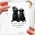 Personalised Black Labrador Wedding Card Bride & Groom Dog