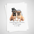 Pug Wedding Card Personalised Bride & Groom Dog