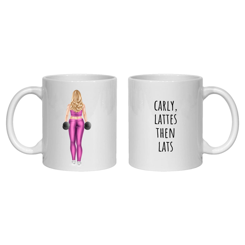 Gym Mug Gift Personalised for her Dumbbells, Weightlifting, Fitness
