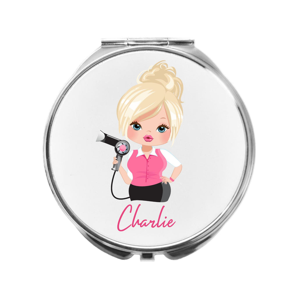 Hairdresser Mirror Personalised Compact Gift for Hair Stylist