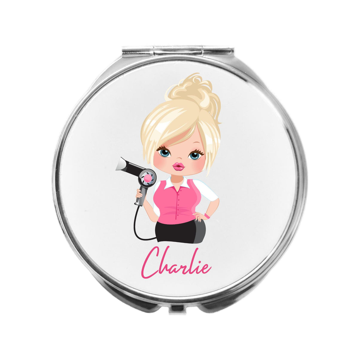 Hairdresser Mirror Personalised Compact Gift for Hair Stylist