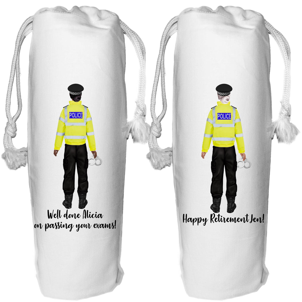 Personalized Policewoman Wine Bag: Police Retirement Gift