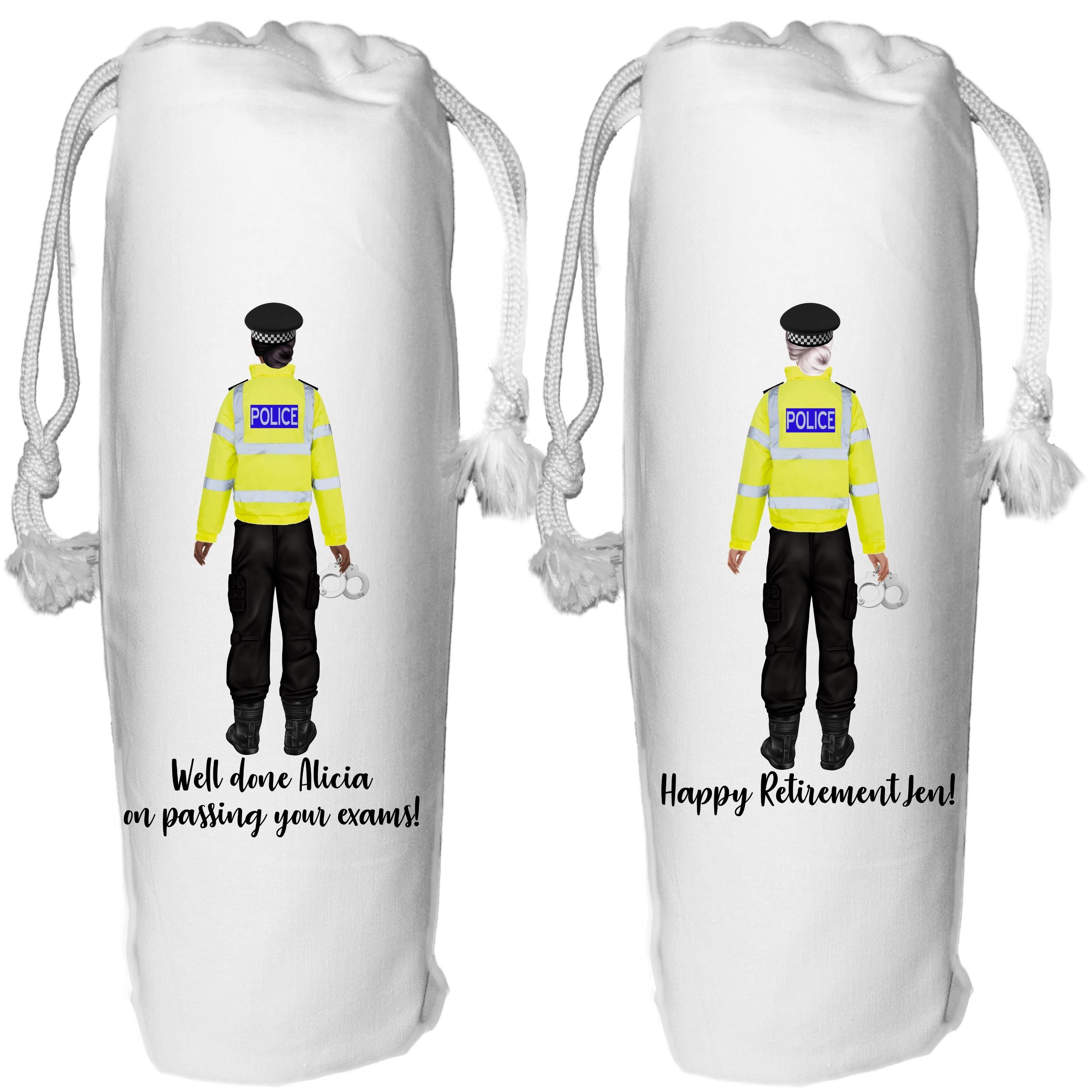 Personalized Policewoman Wine Bag: Police Retirement Gift