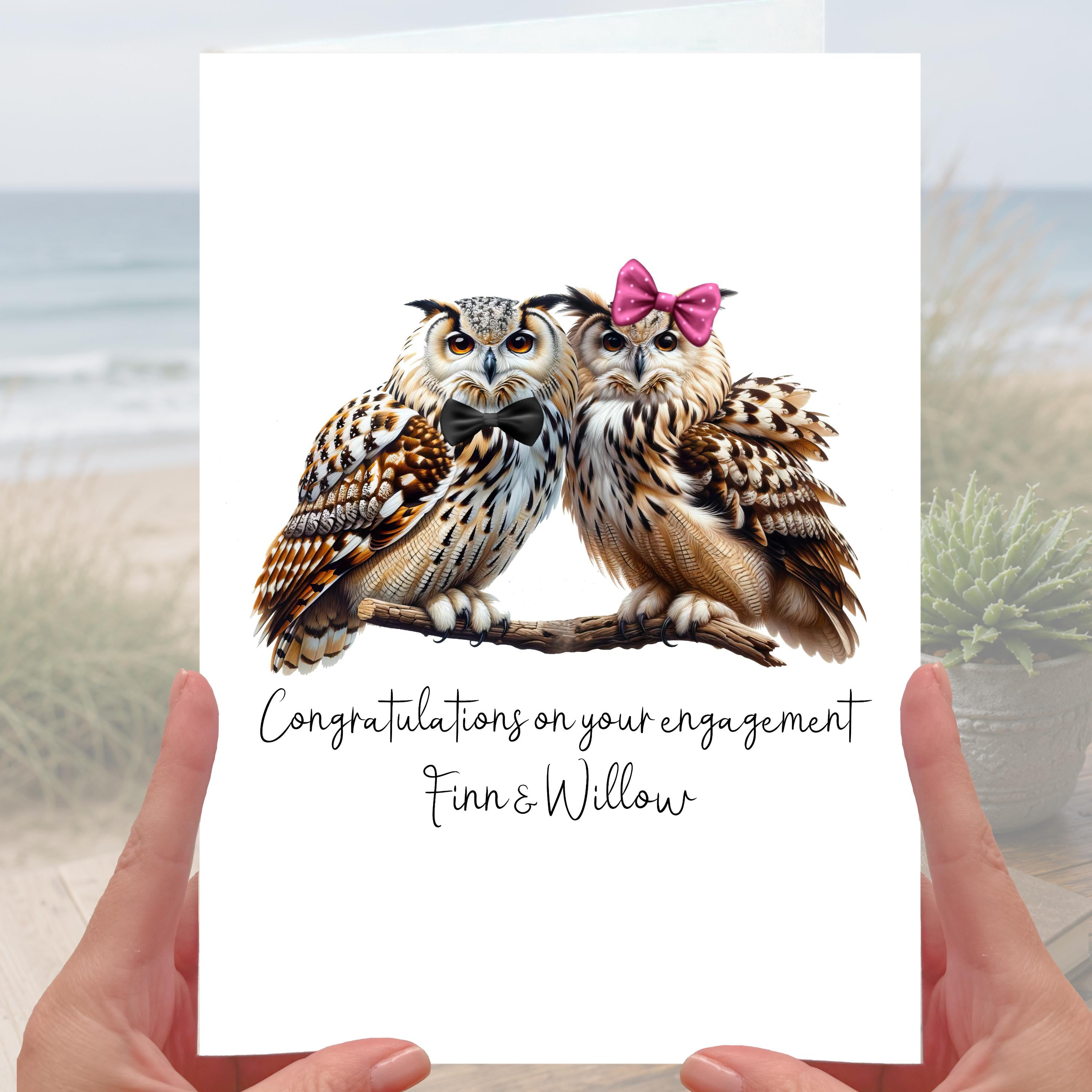 Owl Engagement Card Personalised