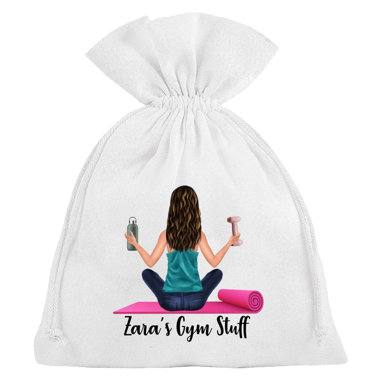 Gym Bag Personalised Yoga Pilates fitness excercise Woman Present Gift