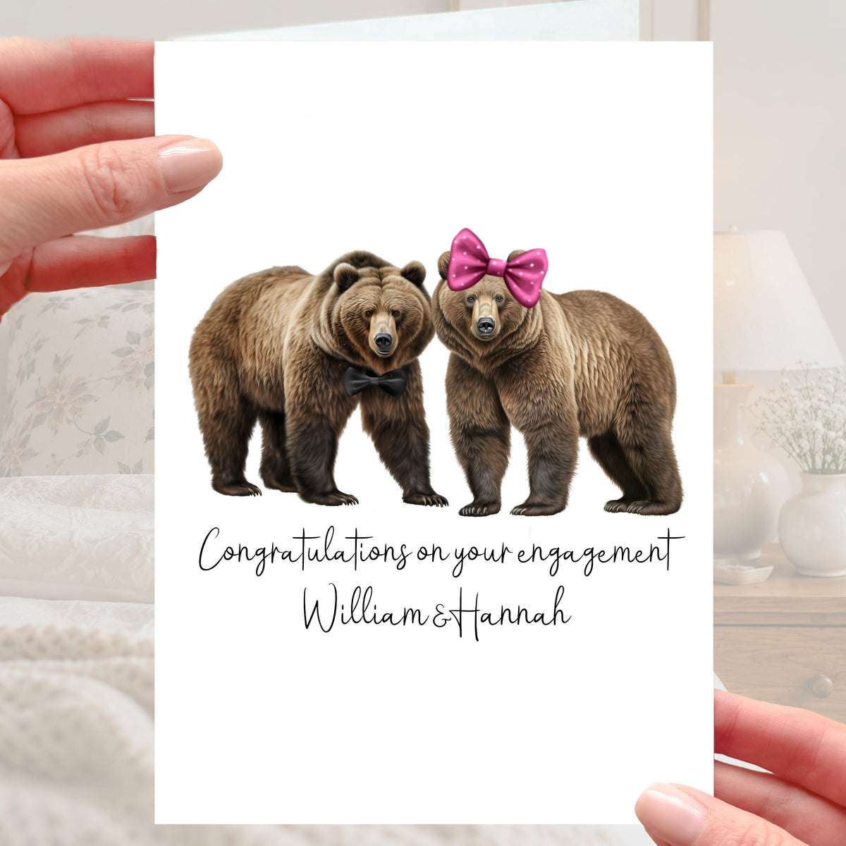 Bear Engagement Card Personalised