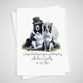 Border Collie Wedding Card Personalised Bride & Groom Sheepdog