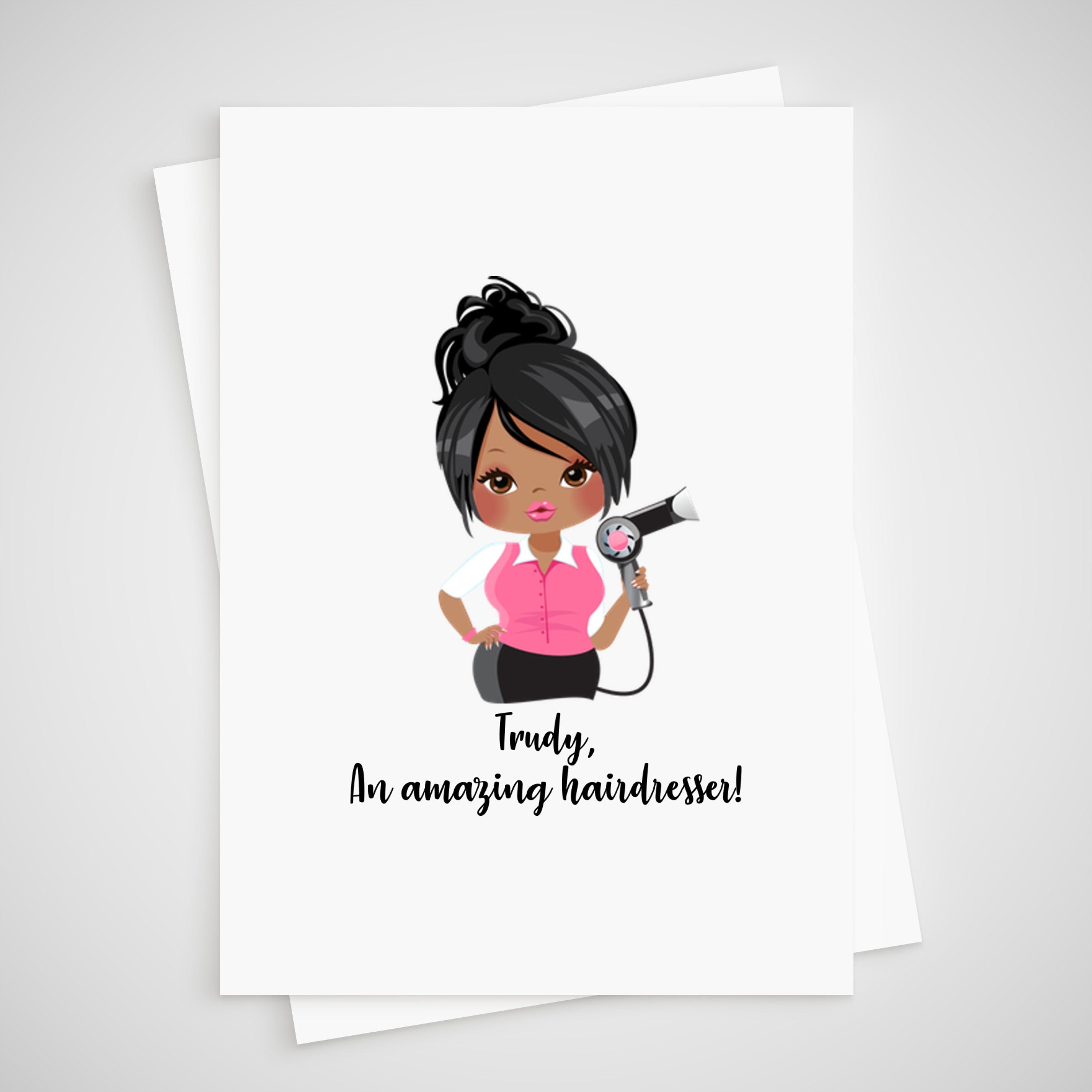 Hairdresser Card for hair stylist Personalised thank you