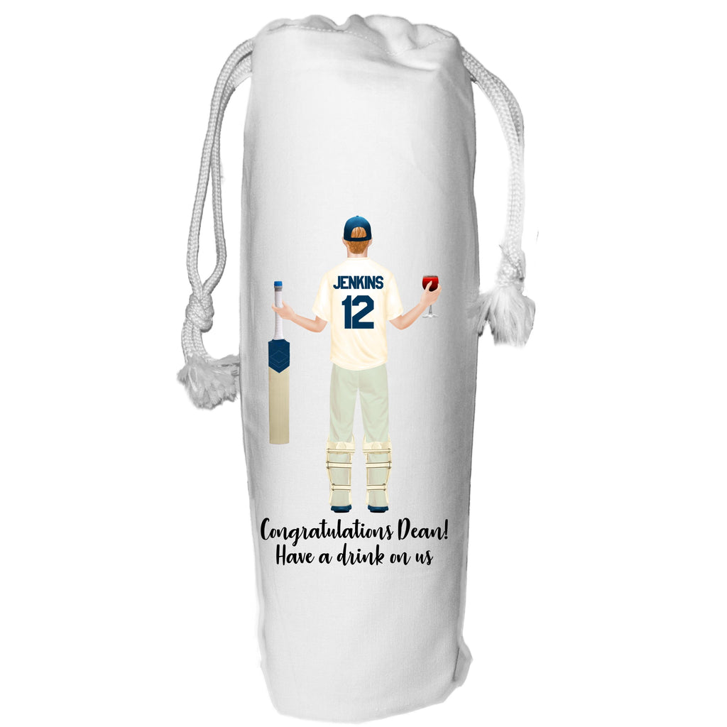 Cricket Wine Bag Personalised for him