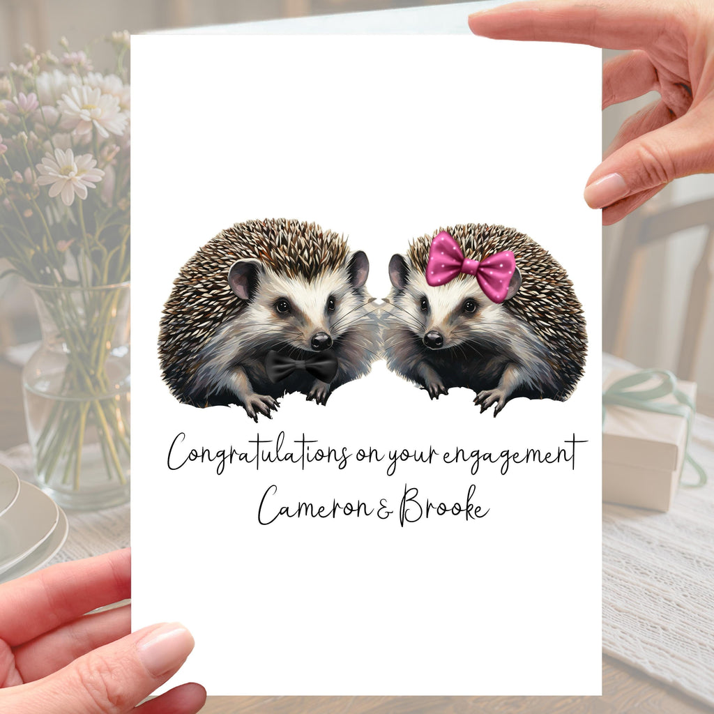 Hedgehog Engagement Card Personalised