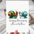 Snail Anniversary Card Personalised