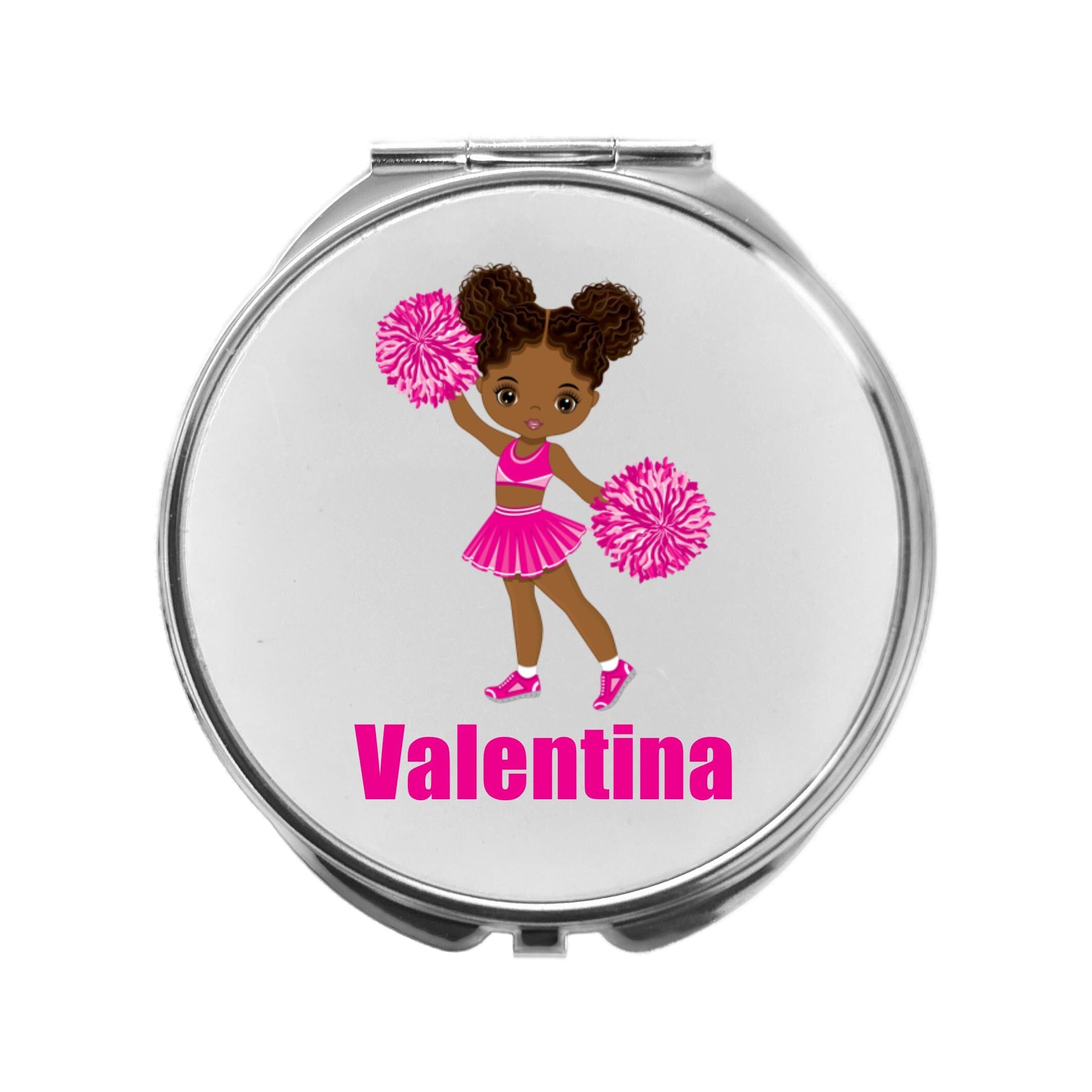 Cheerleader Mirror Compact Personalised Pink