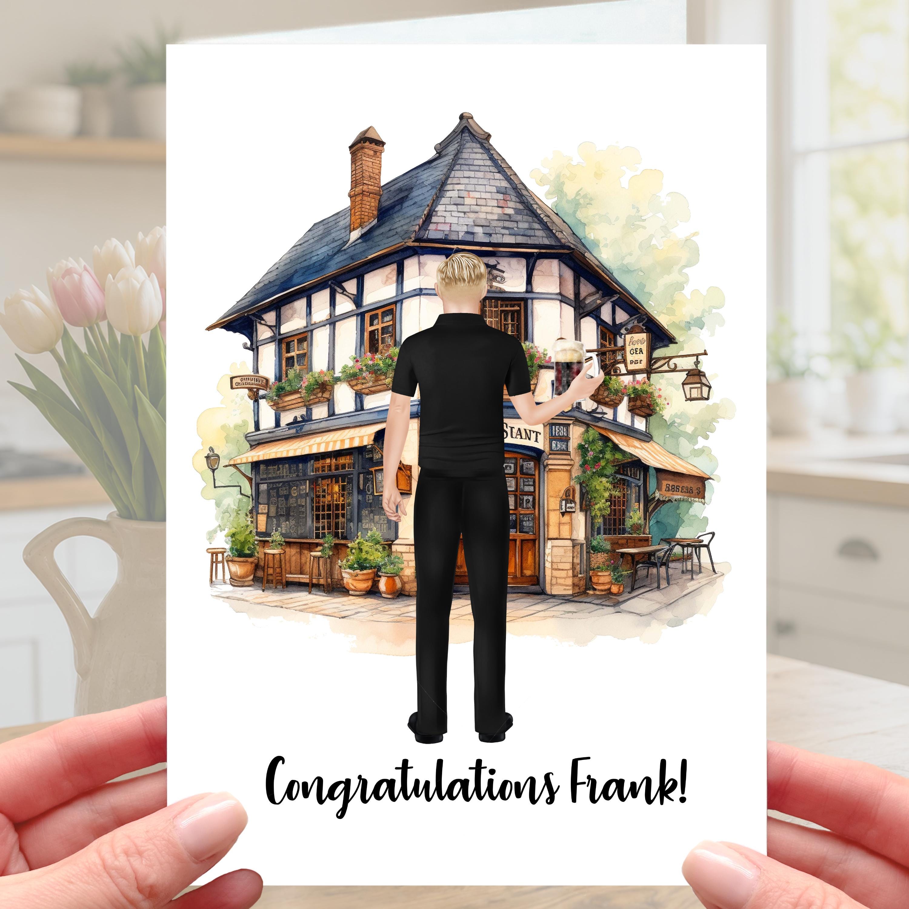 Pub Landlord Card Personalised Barman Thank you