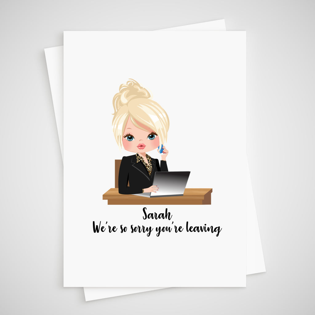 Leaving Card for co-worker Personalised Office Colleague Sorry your leaving