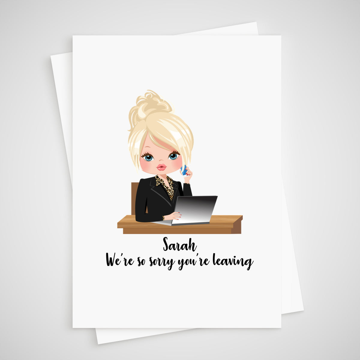 Leaving Card for co-worker Personalised Office Colleague Sorry your leaving