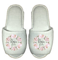 Personalized Wedding Spa Slippers: Floral Bridal Party Gift