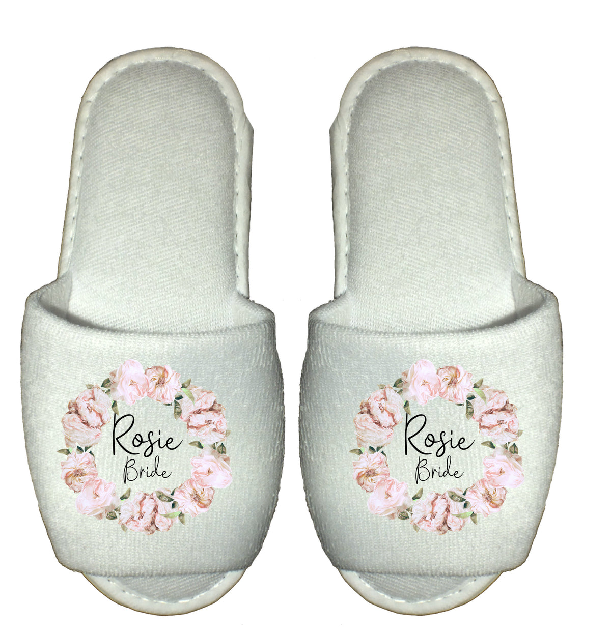 Personalized Wedding Spa Slippers: Floral Bridal Party Gift