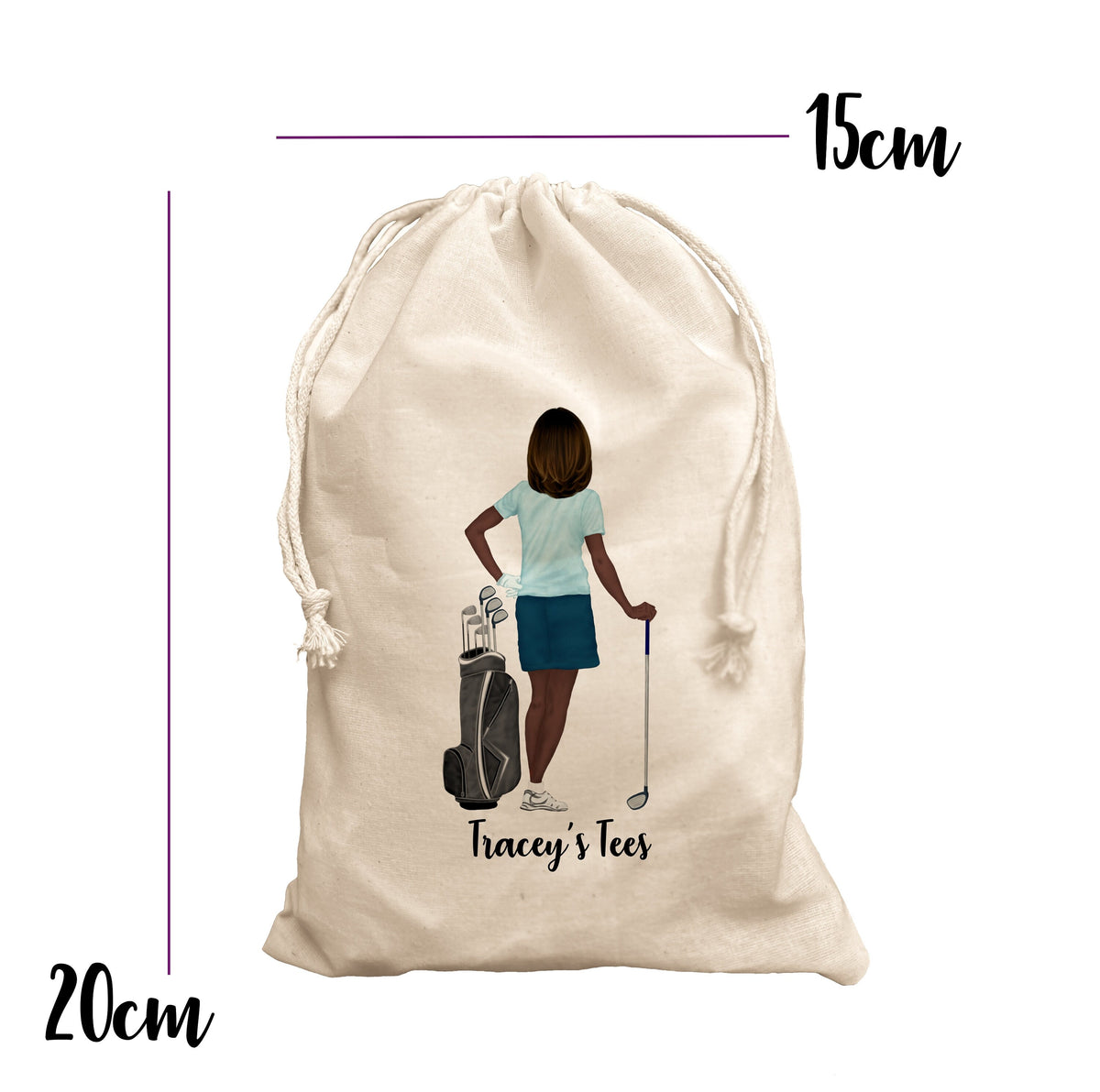 Personalised Tee Bag for Golfer Golf gift for her Lady Captain
