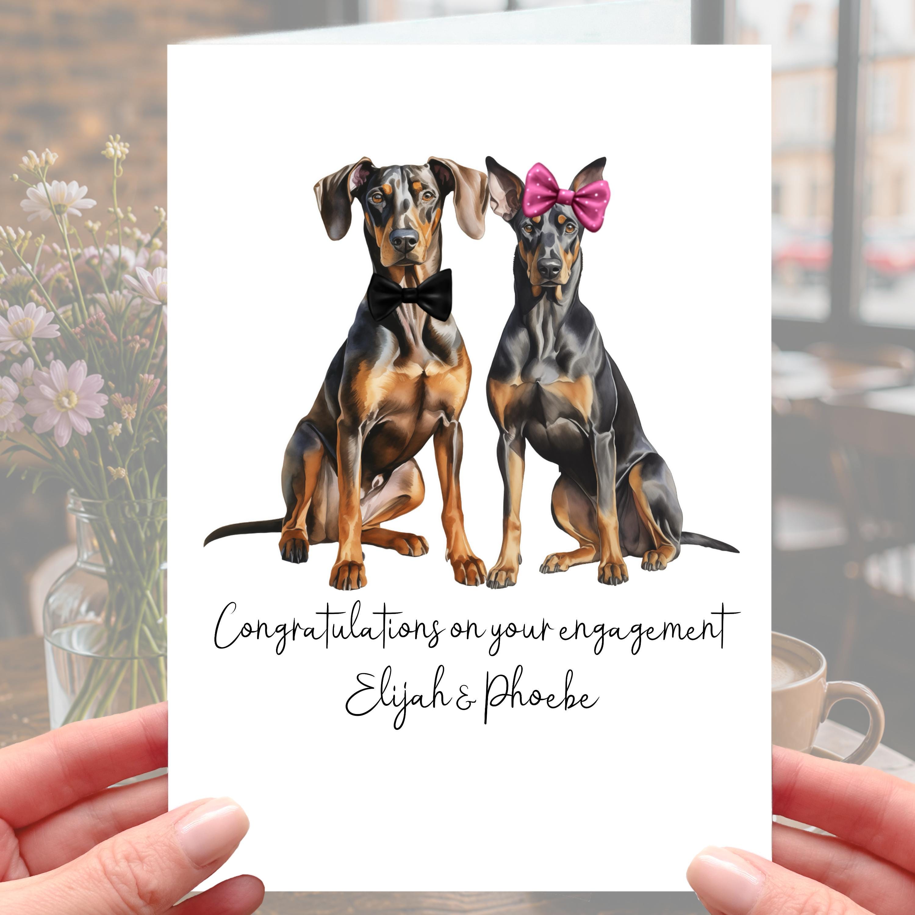 Doberman Dog Engagement Card Personalised