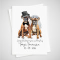 Boxer Dog Wedding Card Personalised Bride & Groom