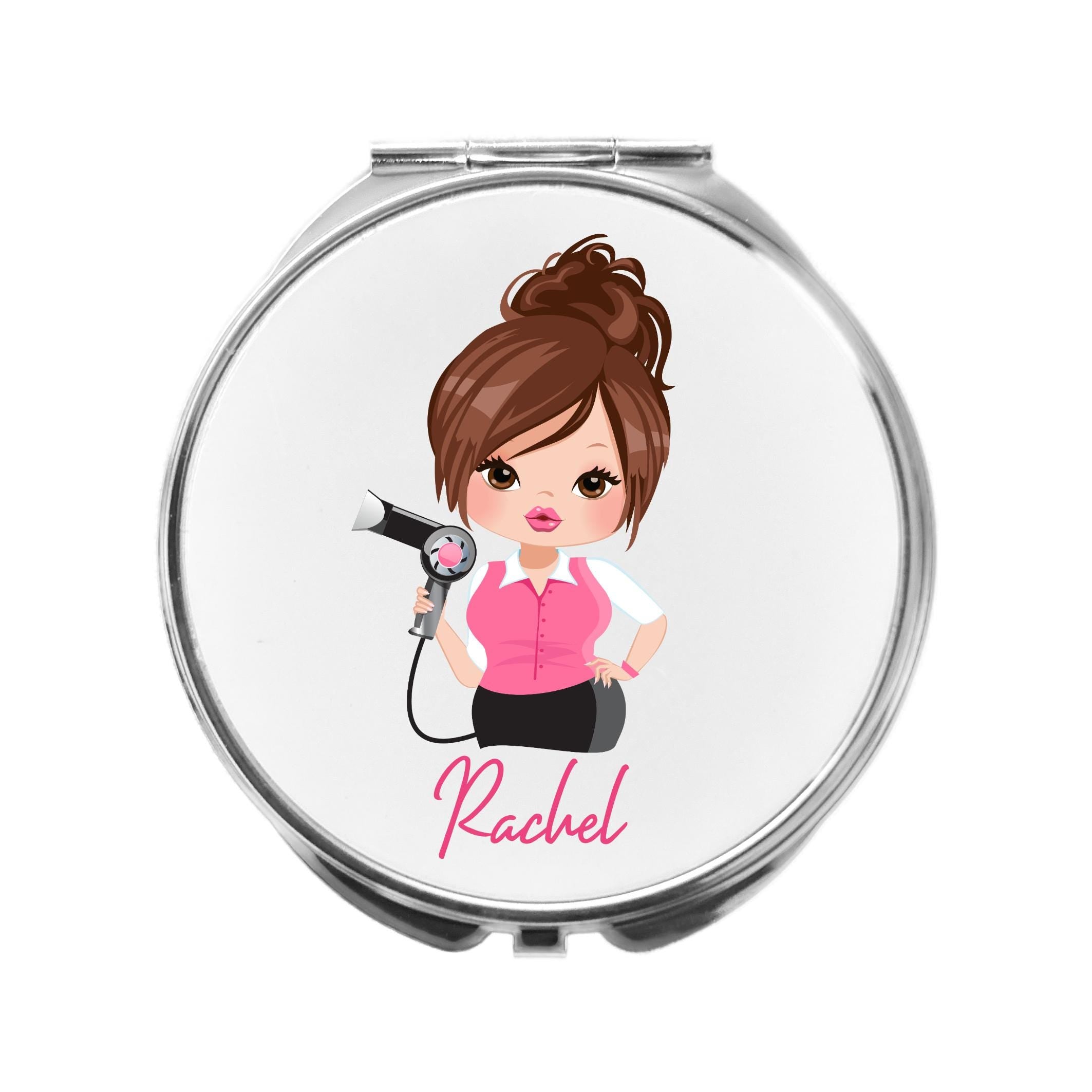 Hairdresser Mirror Personalised Compact Gift for Hair Stylist