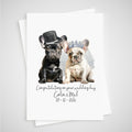 French Bulldog Wedding Card Personalised Dog Bride & Groom Frenchie