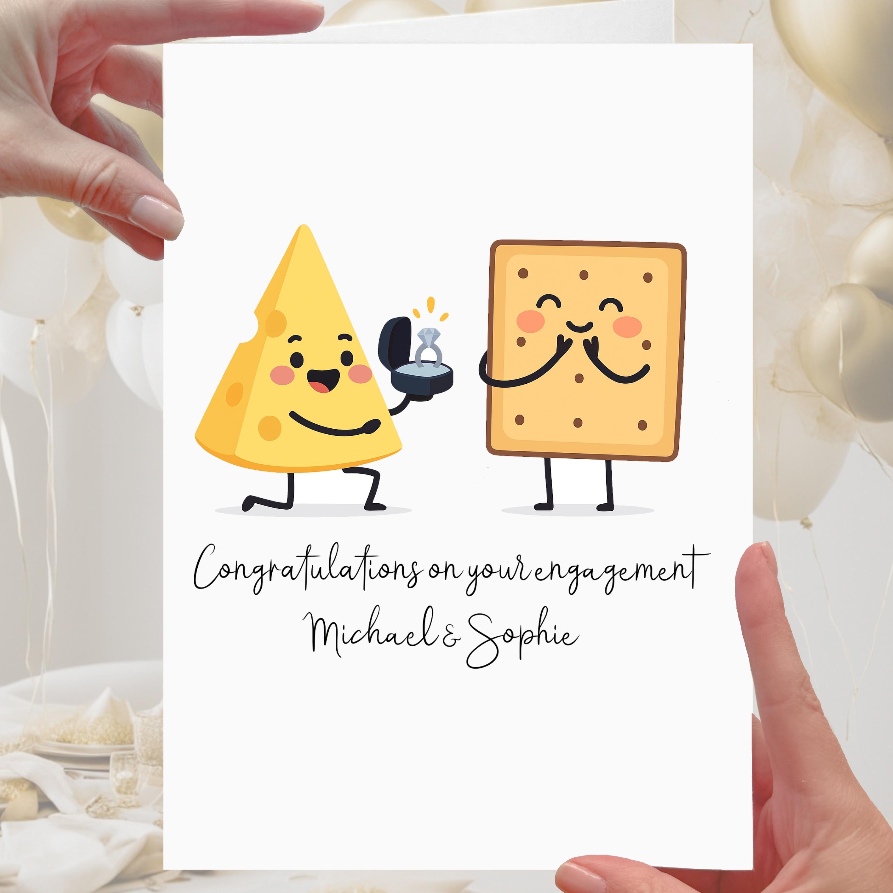 Cheese & Crackers Engagement Card Personalised