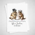 Chipmunk Wedding Card Personalised Bride & Groom