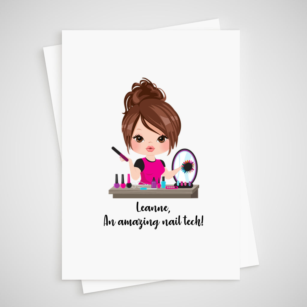 Nail Tech Card Personalised for manicurist technician