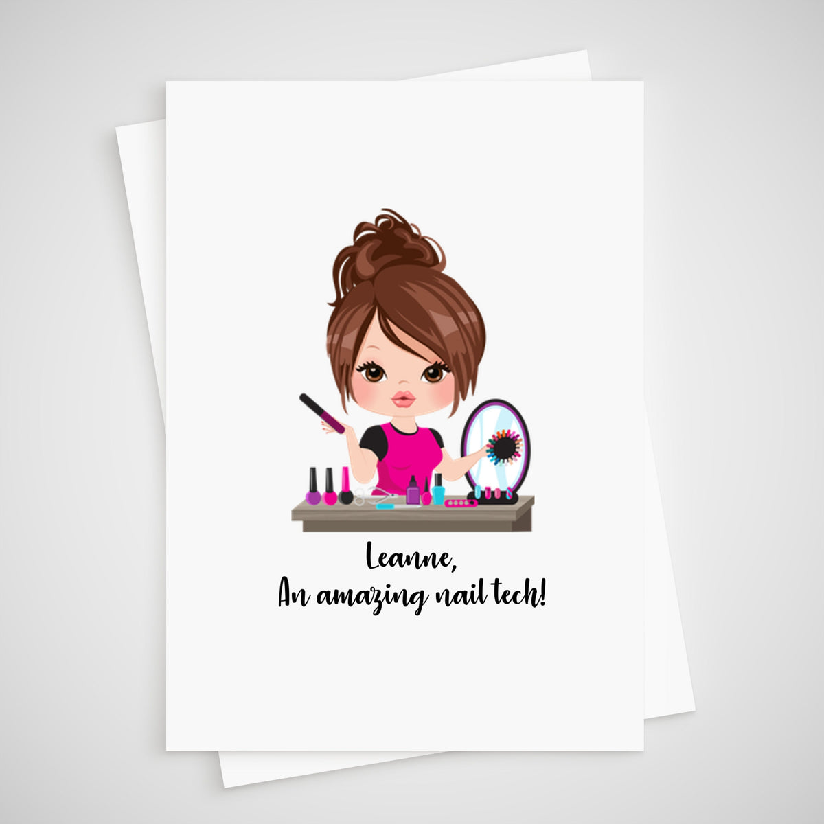 Nail Tech Card Personalised for manicurist technician