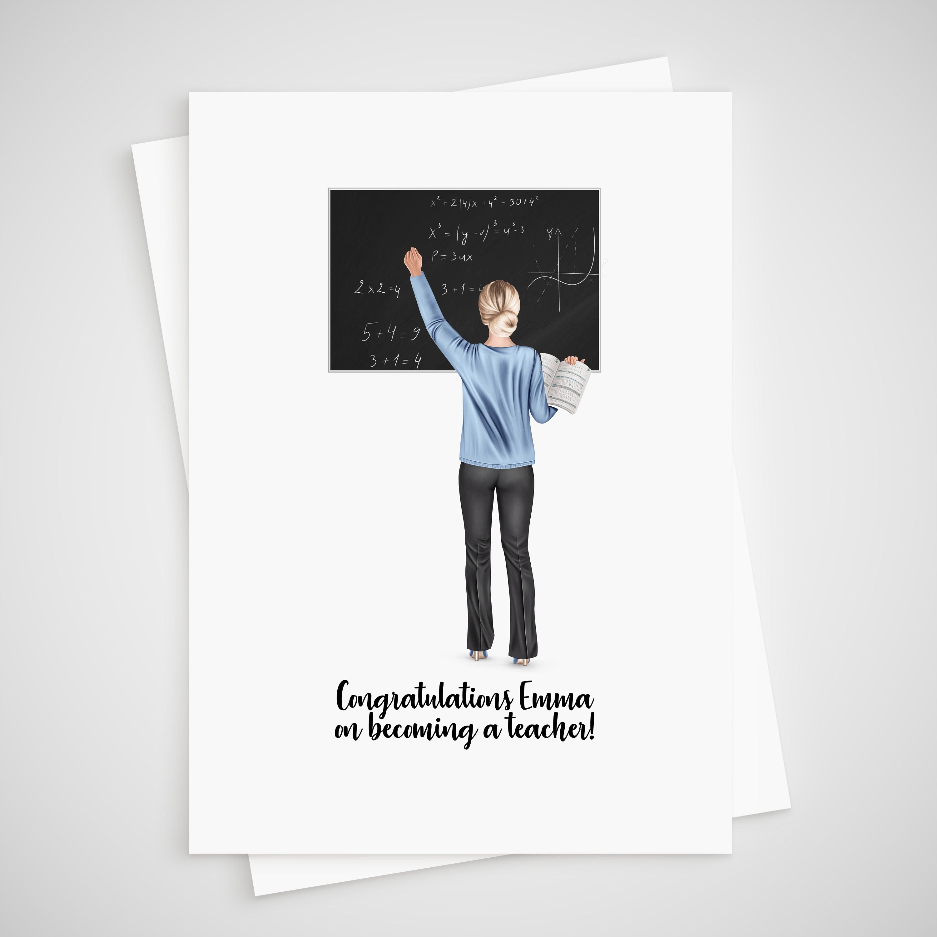 Teacher Card Personalised for new teacher first job qualified