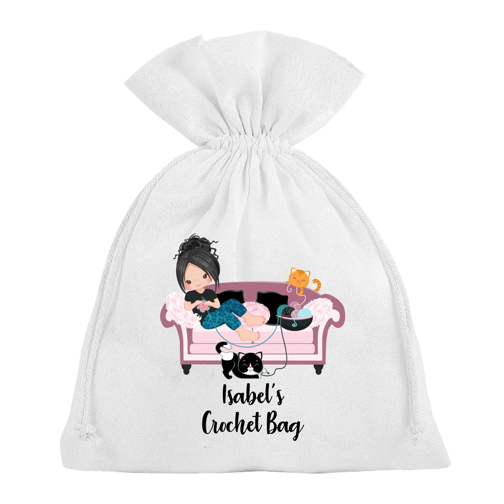 Crochet Bag Personalised Storage Wool Yarn Needles Hook Gift Sack