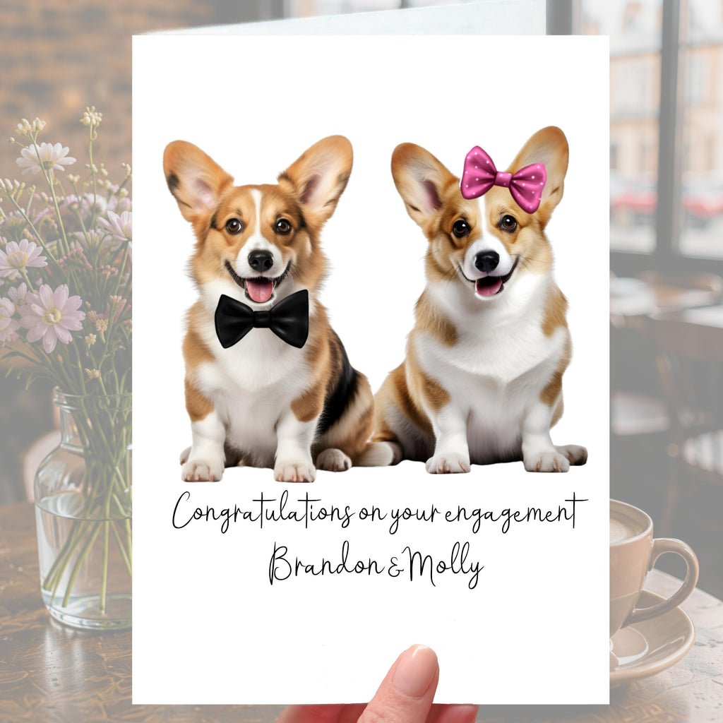Corgi Dog Engagement Card Personalised