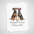 Doberman Anniversary Card Dog Personalised