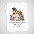 Beagle Wedding Card Personalised Dog Bride & Groom