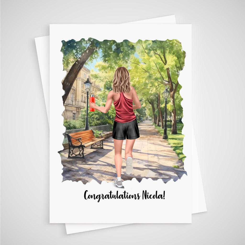 Running Card Personalised for woman runner Thank you congratulations ParkRun Marathon 5k 10k