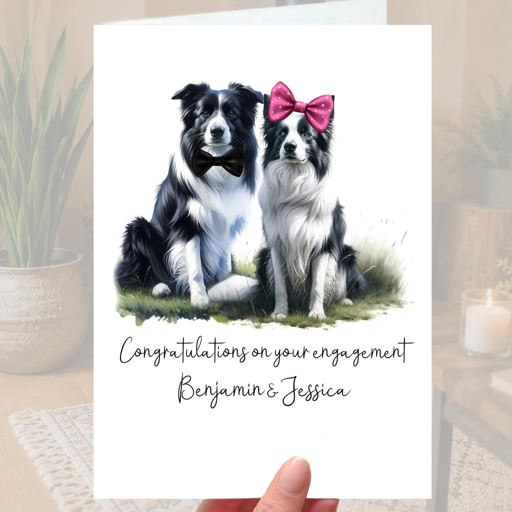 Border Collie Dog Engagement Card Personalised Sheepdog