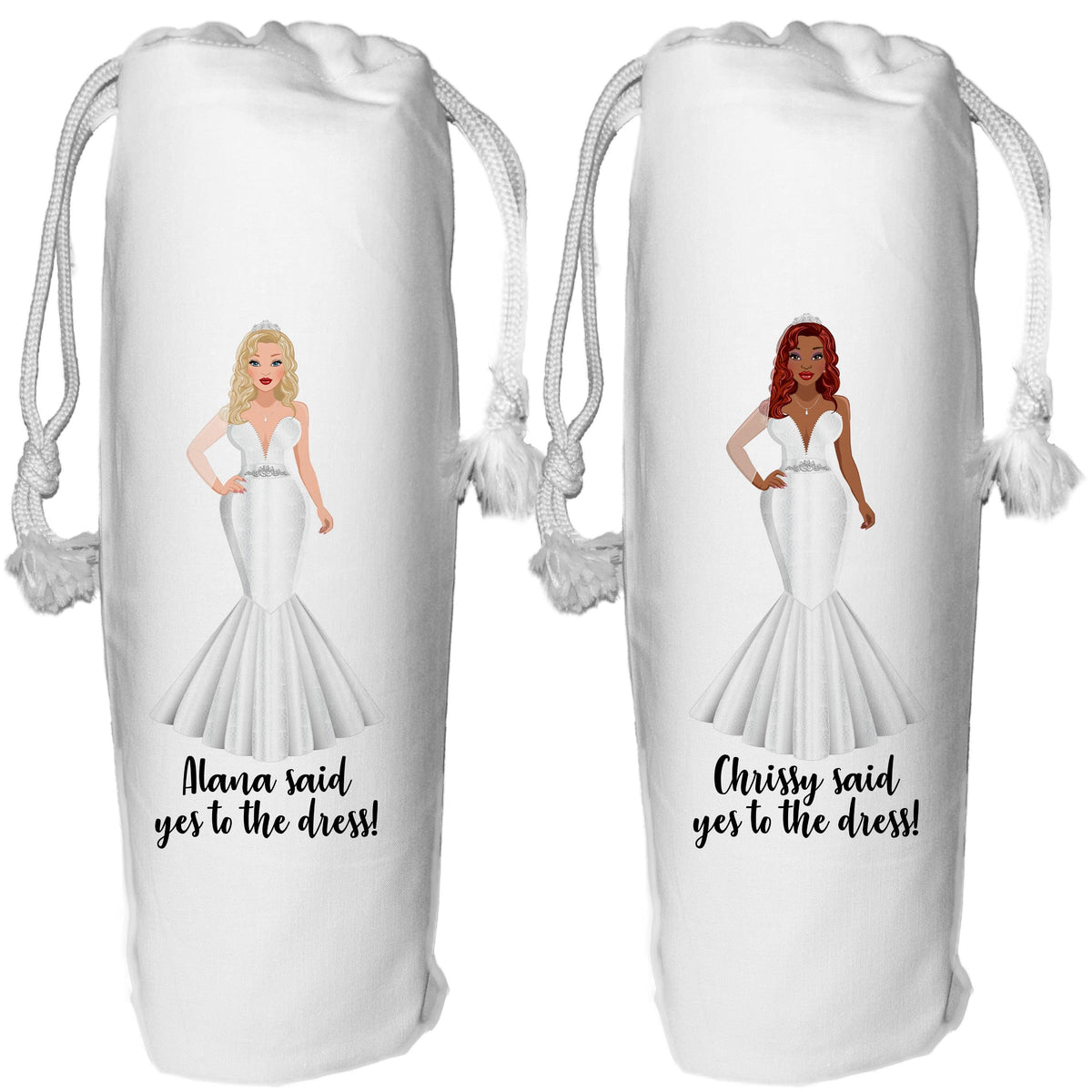Yes to the Dress Personalised Wedding Wine Gift Bag for Bride