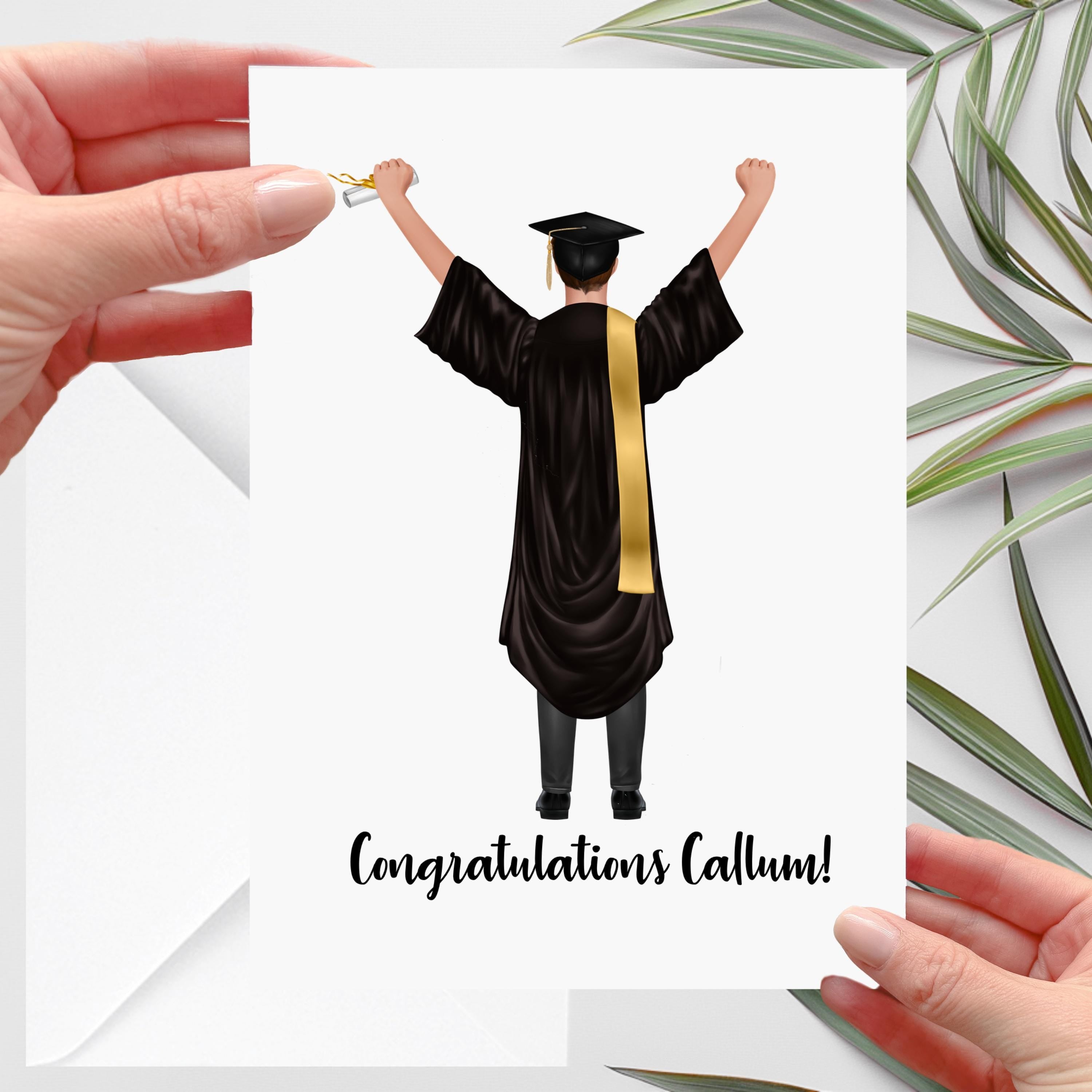 Graduation card Personalised for him congratulations