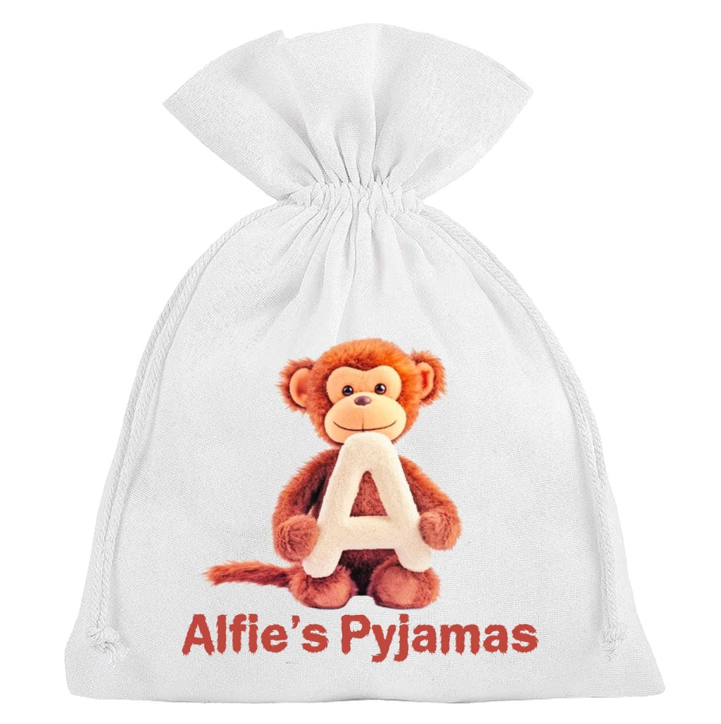 Monkey Pyjama Bag Personalised Sleepover Slumber Party Teddy
