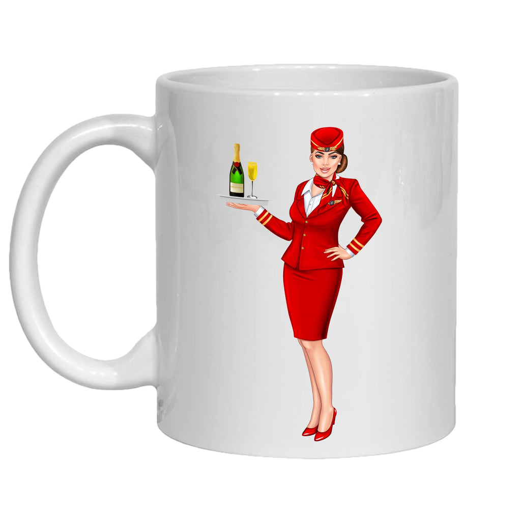 Air Hostess Mug Gift Personalised for cabin crew, flight attendant, stewardess, congratulations on gaining your wings