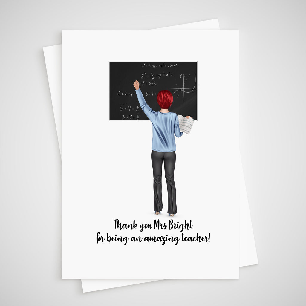 Thank you Teacher Personalised Card from student for her
