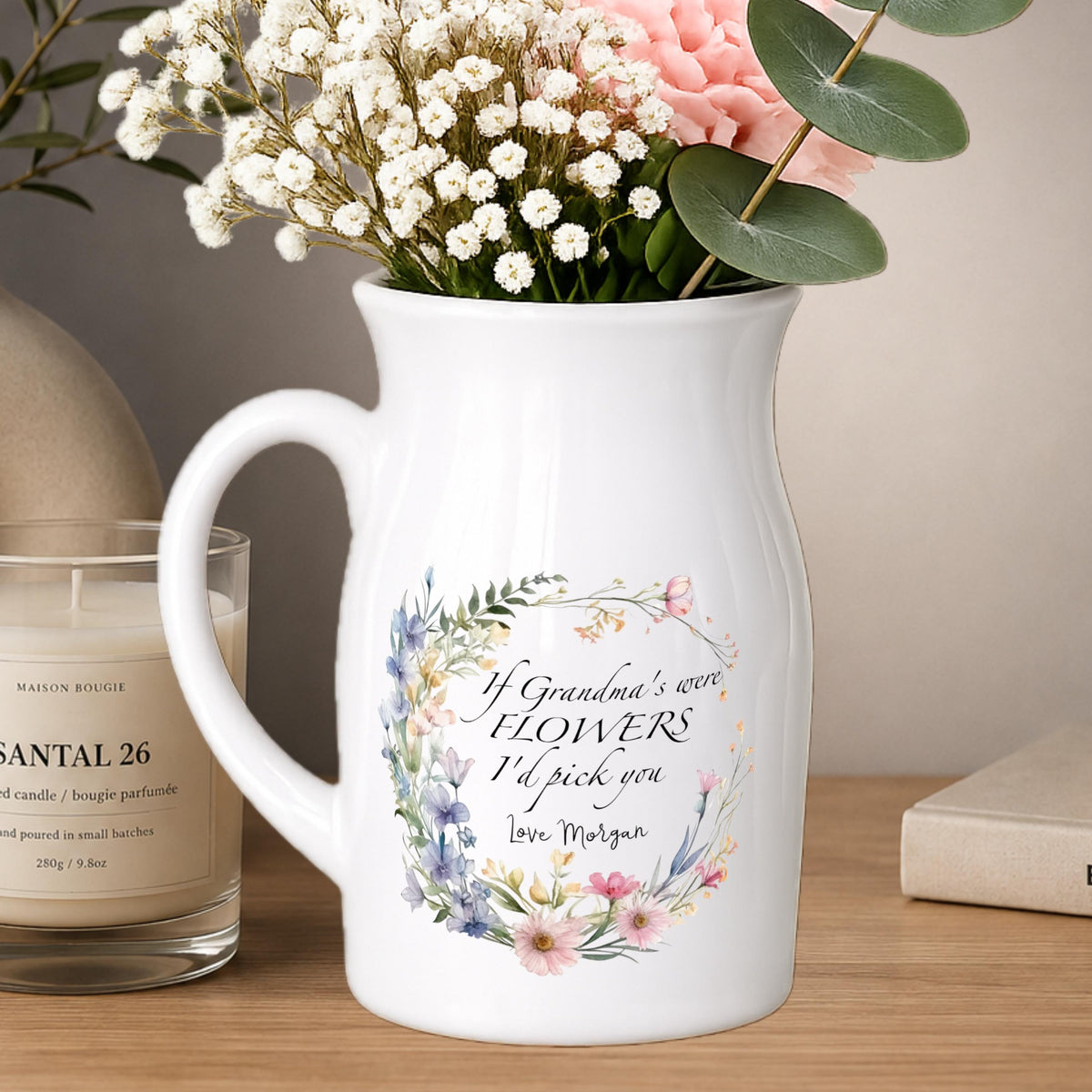 Personalised small Vase for Nanny Nan Grandma Flower Keepsake from grandchildren