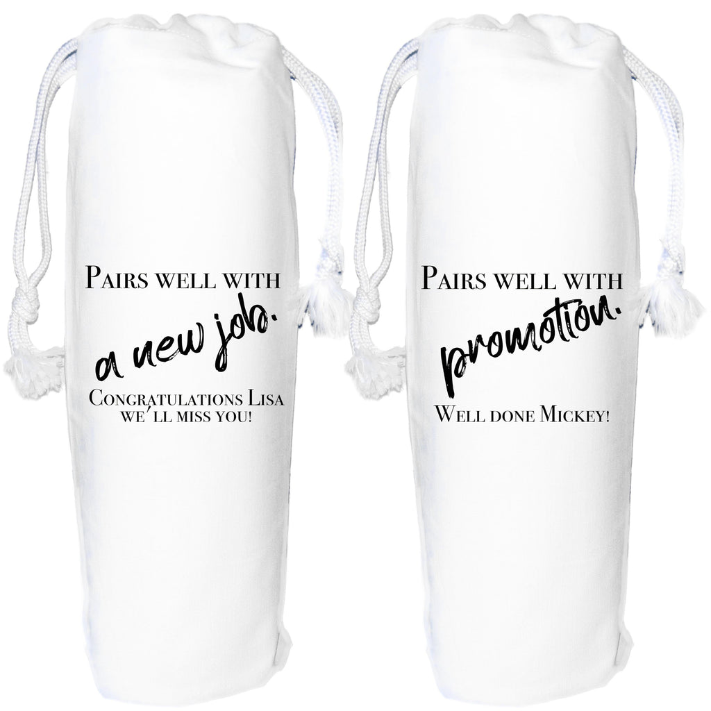 Promotion Wine Gift Bag Personalised  pairs well with new job