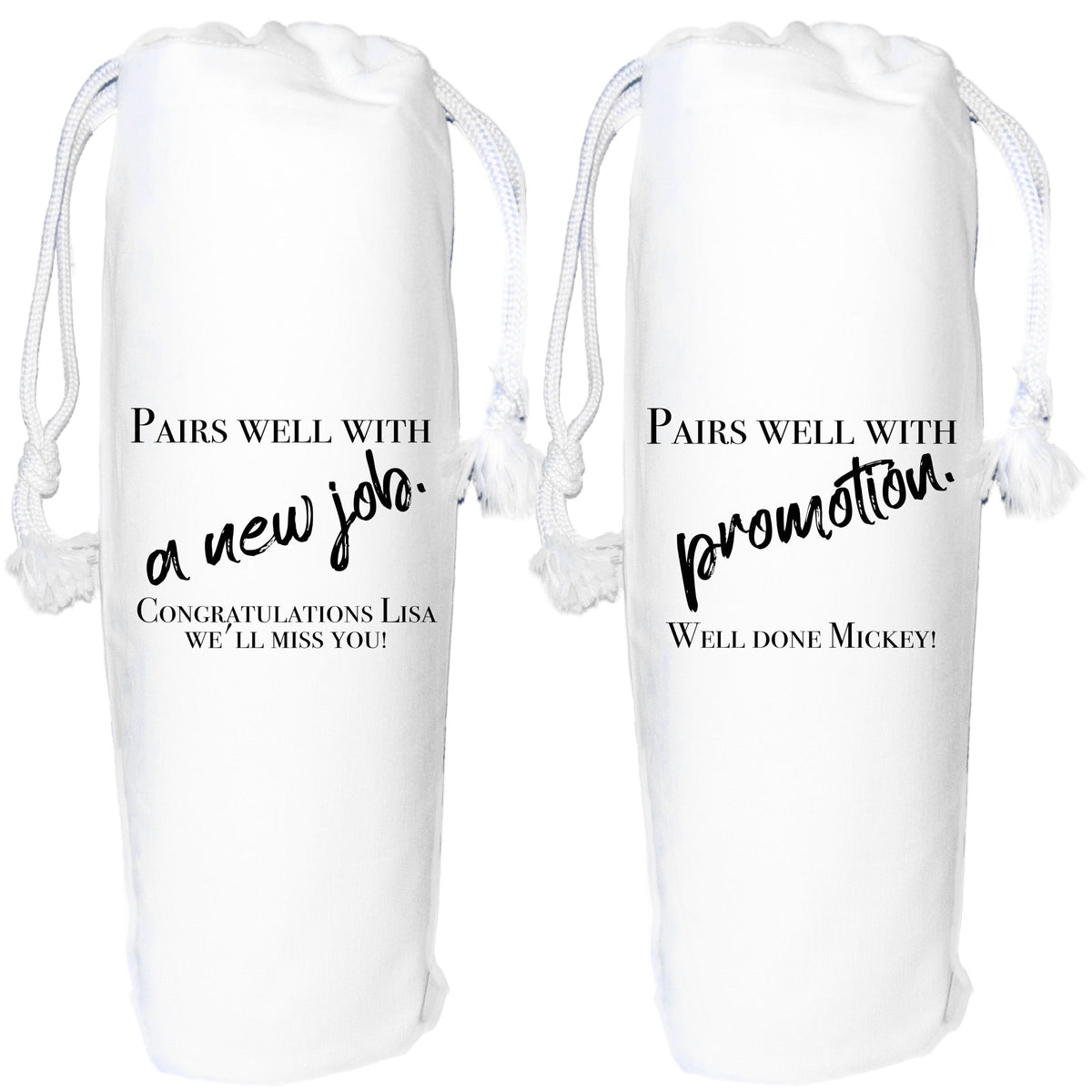 Promotion Wine Gift Bag Personalised  pairs well with new job